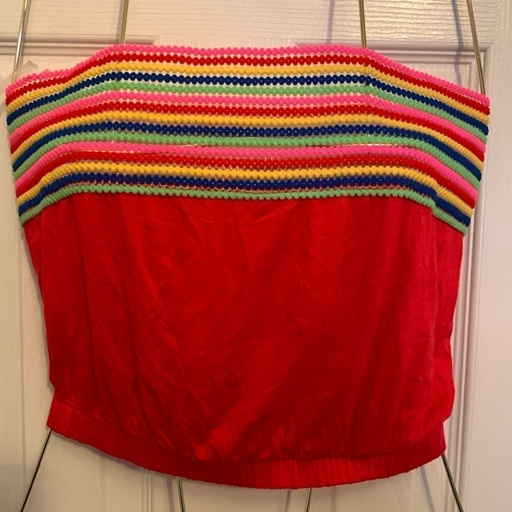 Love J Red Strapless Top Size M. #277